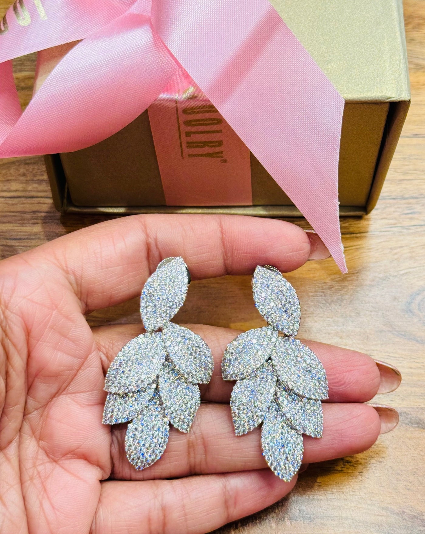 Six Leaf cascade earrings