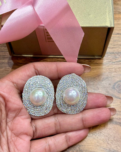 Oval Pearl Power Studs