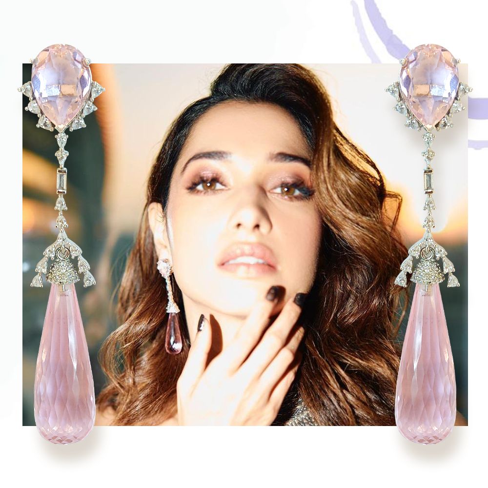 Tamanna Bhatia in Aria Briolette Drop Earrings