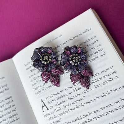 Pink Purple Fleur Bloom Earrings