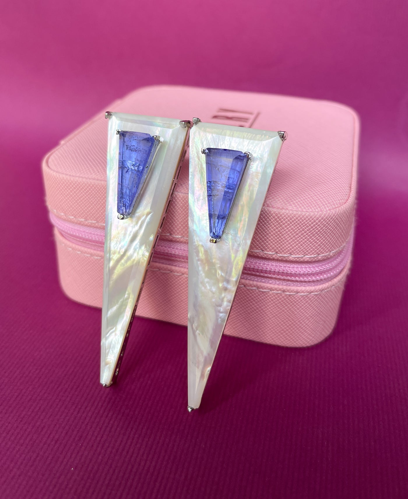 Mother of Pearl Triangle Earrings