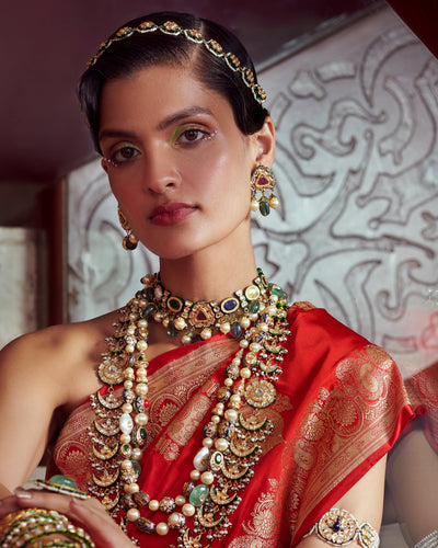 Navratna  Semi-precious Two Line Strings