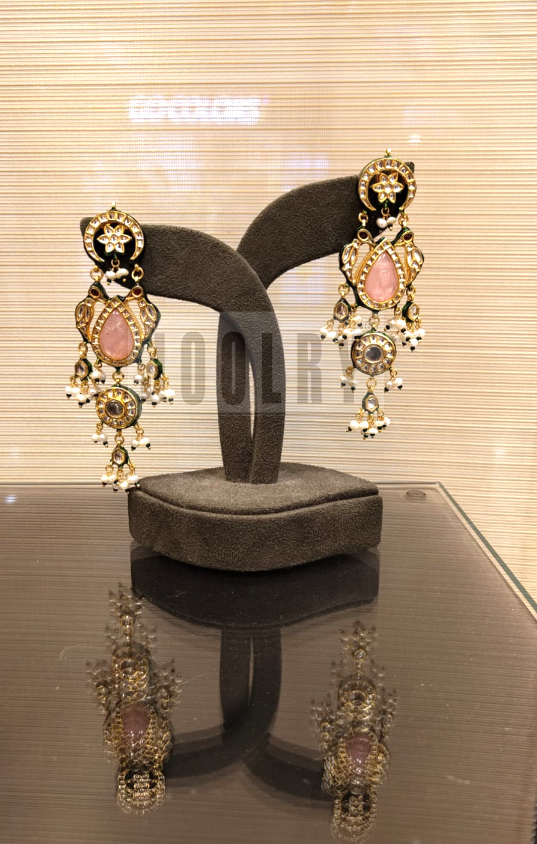 Pink Quartz Peacock Earrings