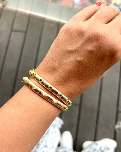 Textured gold premium bangles