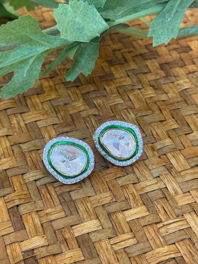Kyleen Moissanite Polki Studs