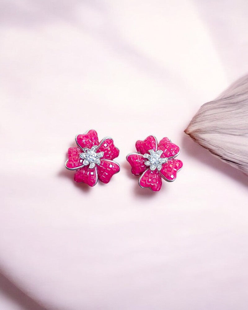 Premium invisible Flower earrings