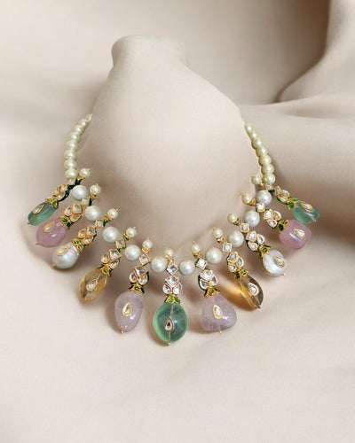 Semiprecious Tear-Drops Necklace Set