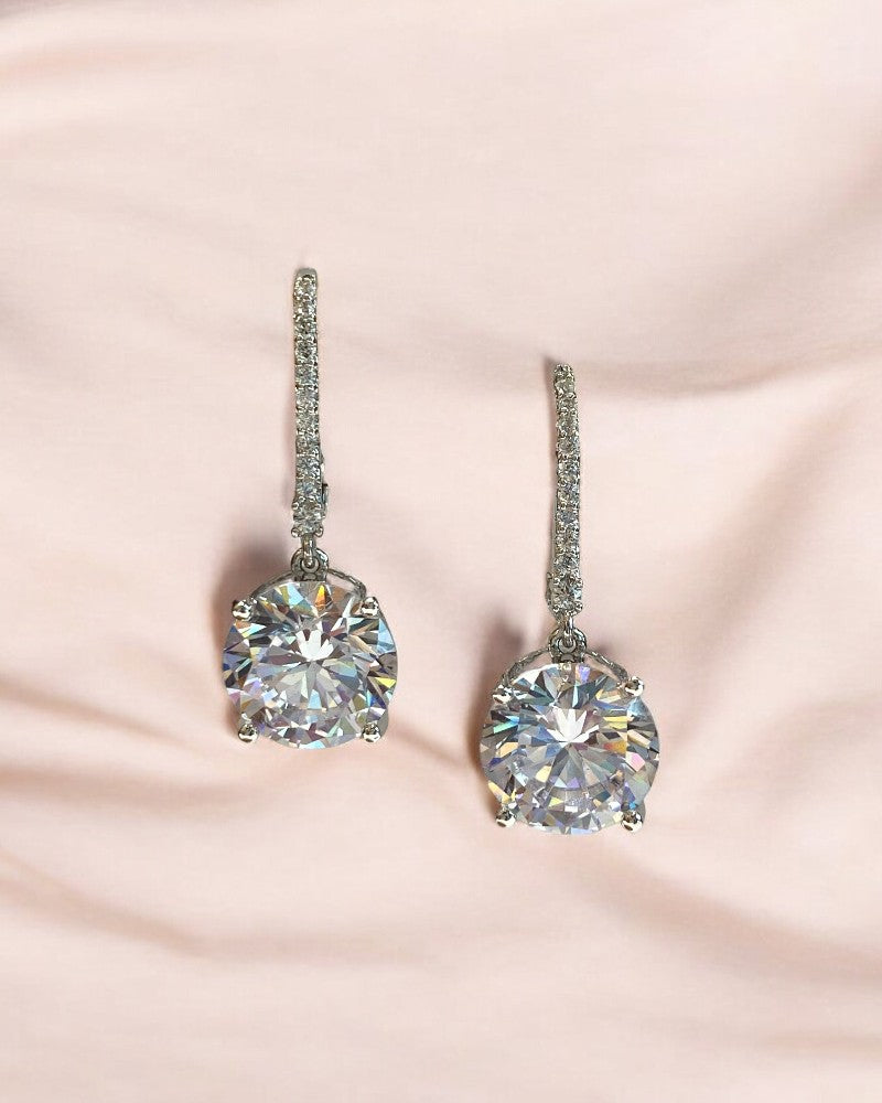 Solitaire drop earrings