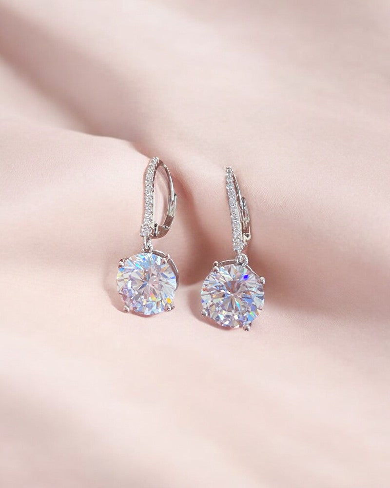 Solitaire drop earrings