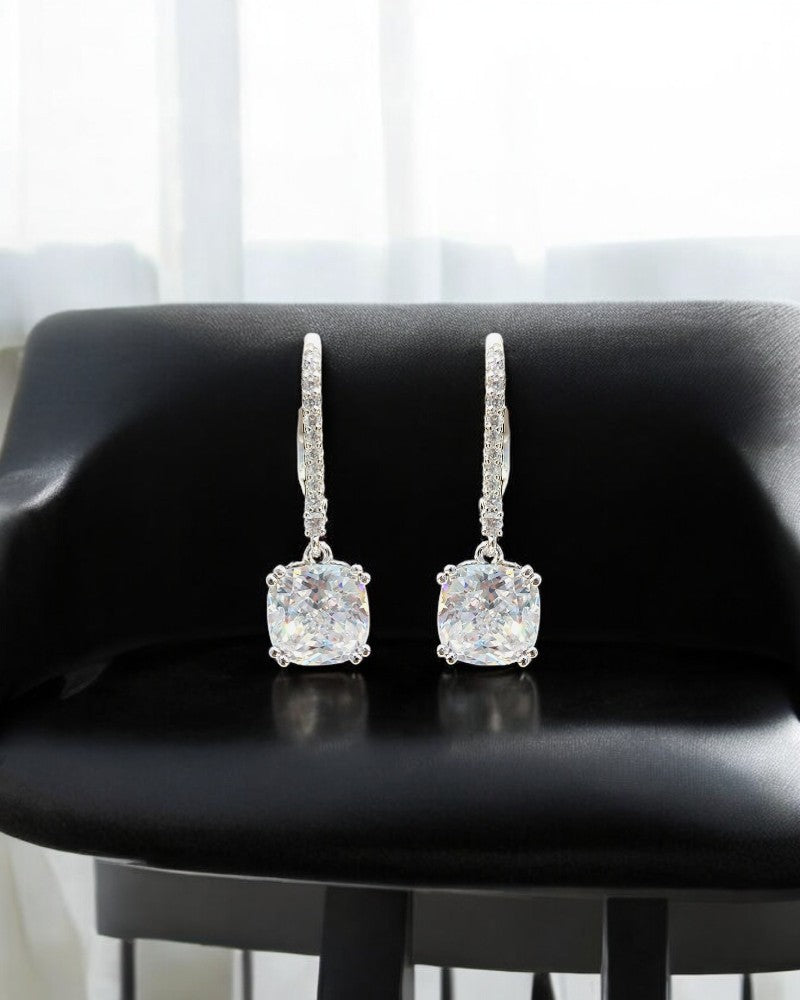 Cushion Cut Drop Earrings