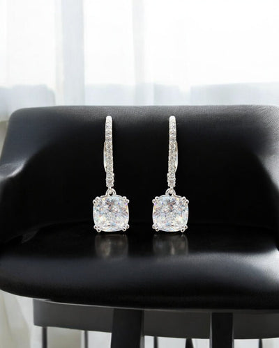 Cushion Cut Drop Earrings