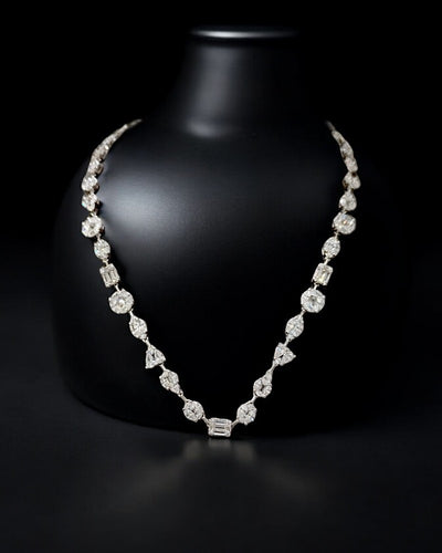 Iced Baguette Necklace Set