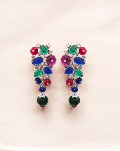 Multi-Gem Green Drop Studs