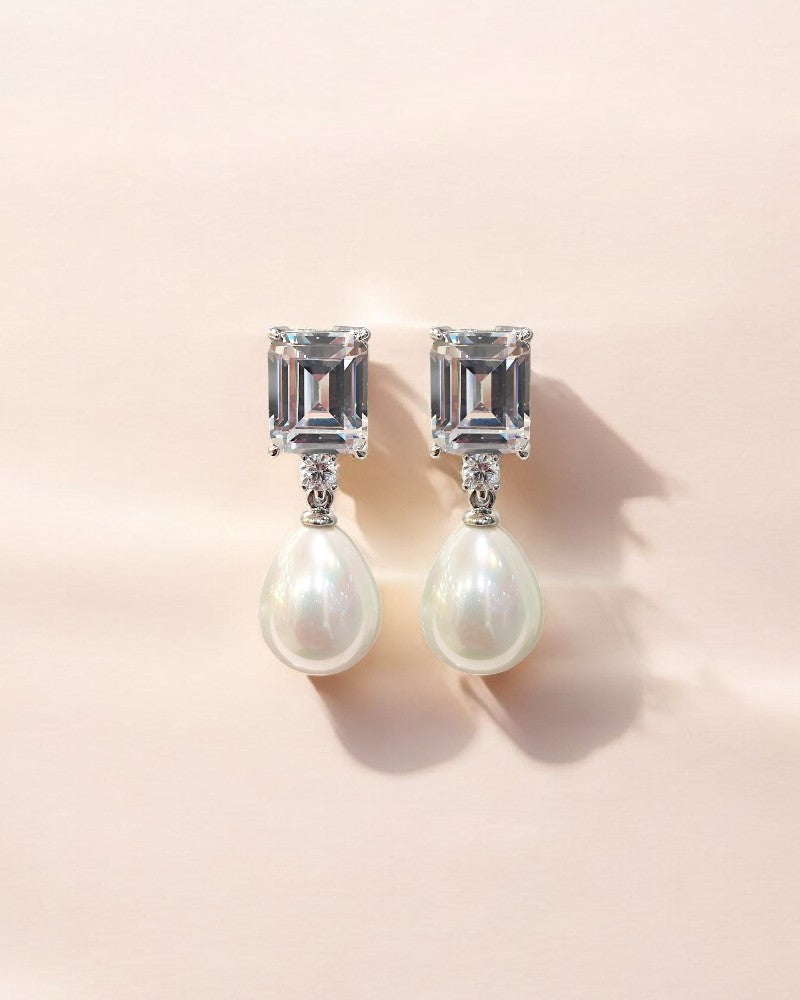 Azure Pearl Drop Earrings