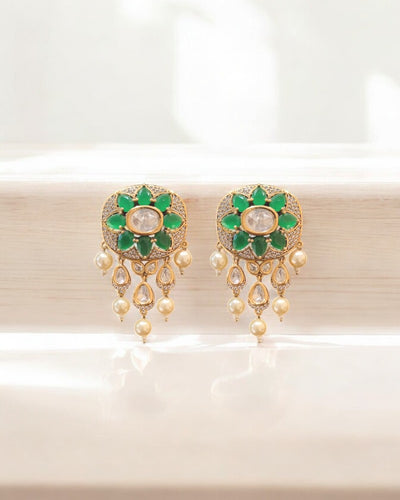 RUBAN OVAL POLKI EARRINGS