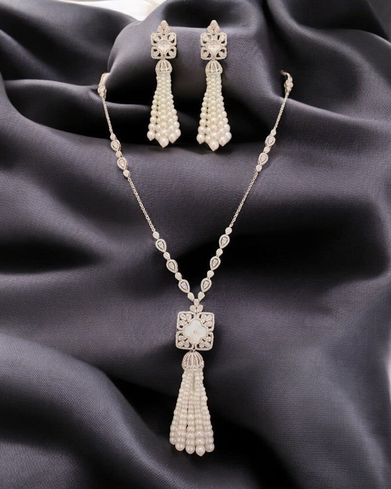 Mop Tassel Necklace Set