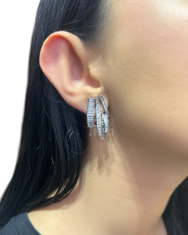 Multi Layer Baguette Earrings