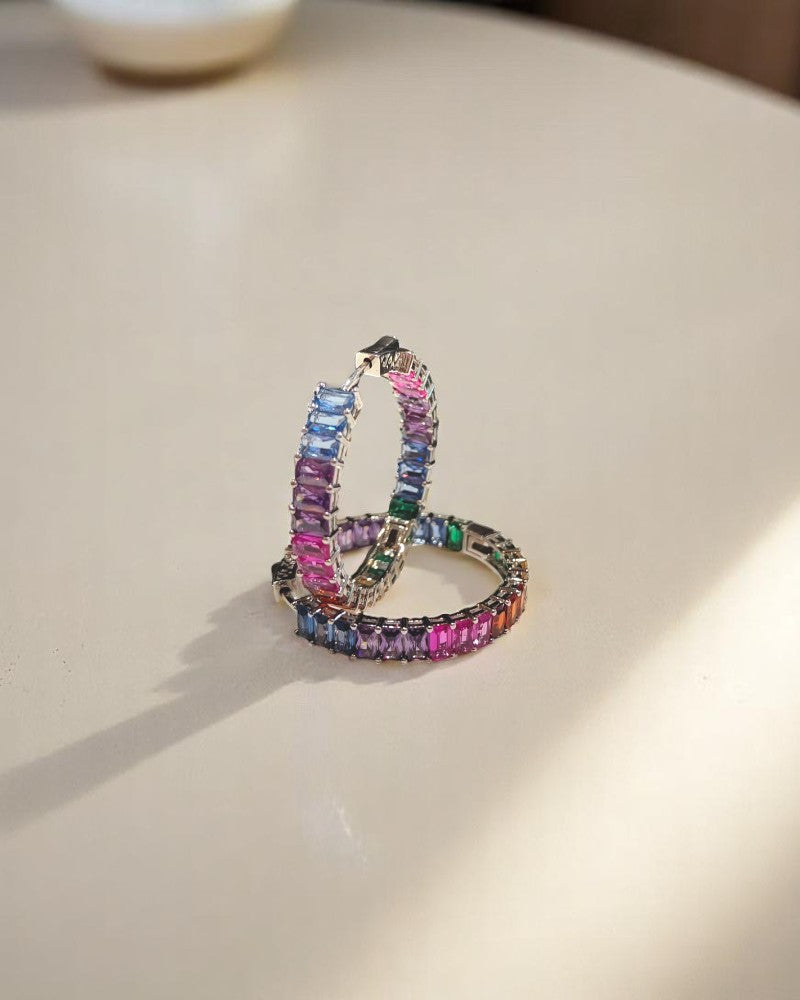Baguette Rainbow Hoops