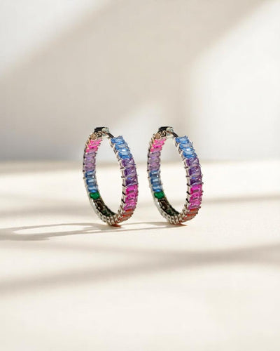 Baguette Rainbow Hoops