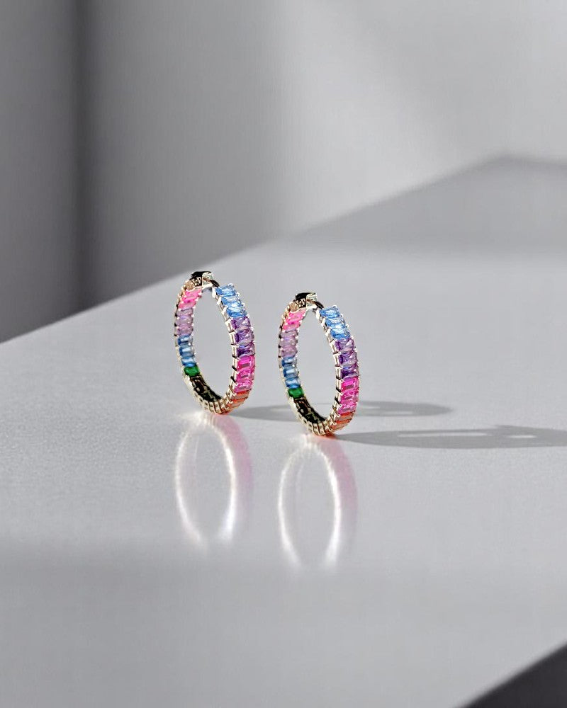 Baguette Rainbow Hoops