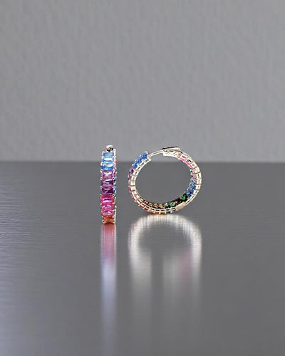 Baguette Rainbow Hoops