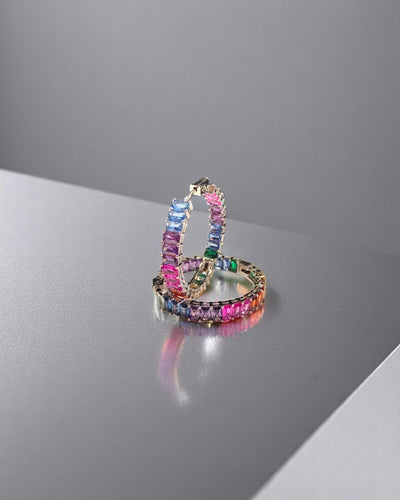 Baguette Rainbow Hoops