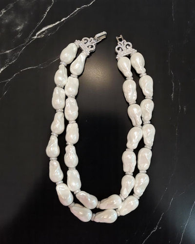 2 Line Baroque Pearl Necklace