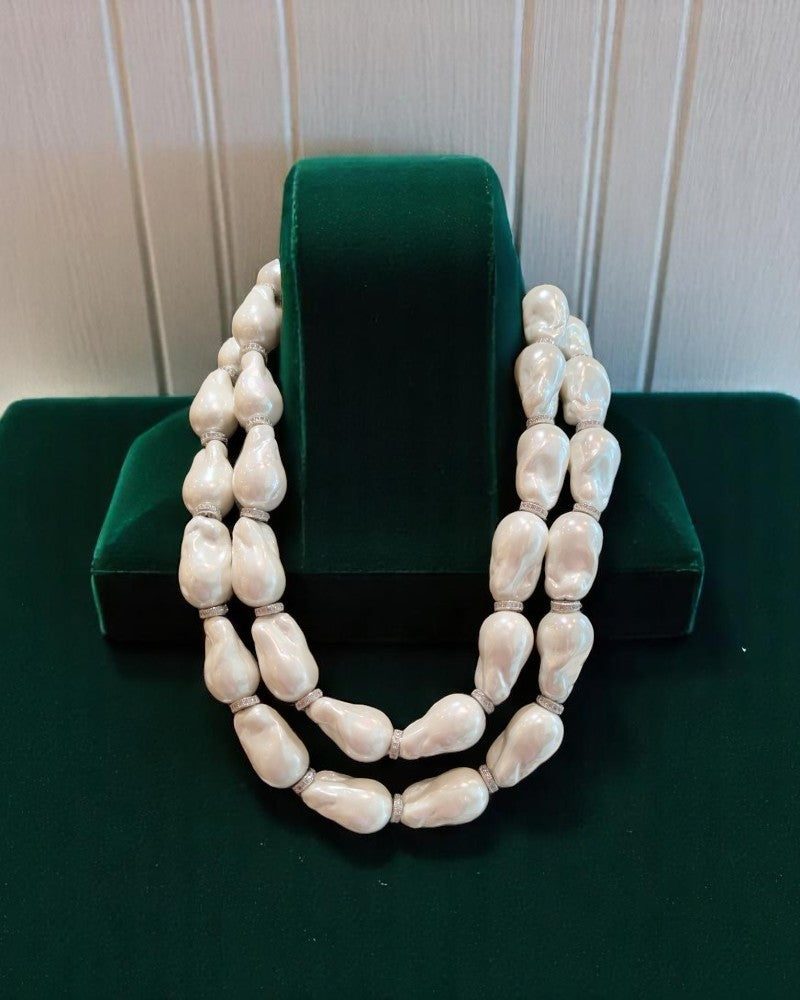 2 Line Baroque Pearl Necklace