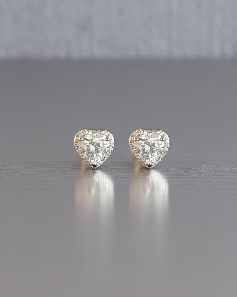 3 Carat Heart With Border Stud's