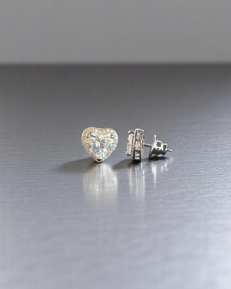 3 Carat Heart With Border Stud's