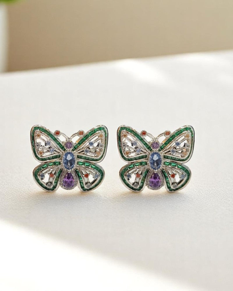 Colorful Butterfly Studs