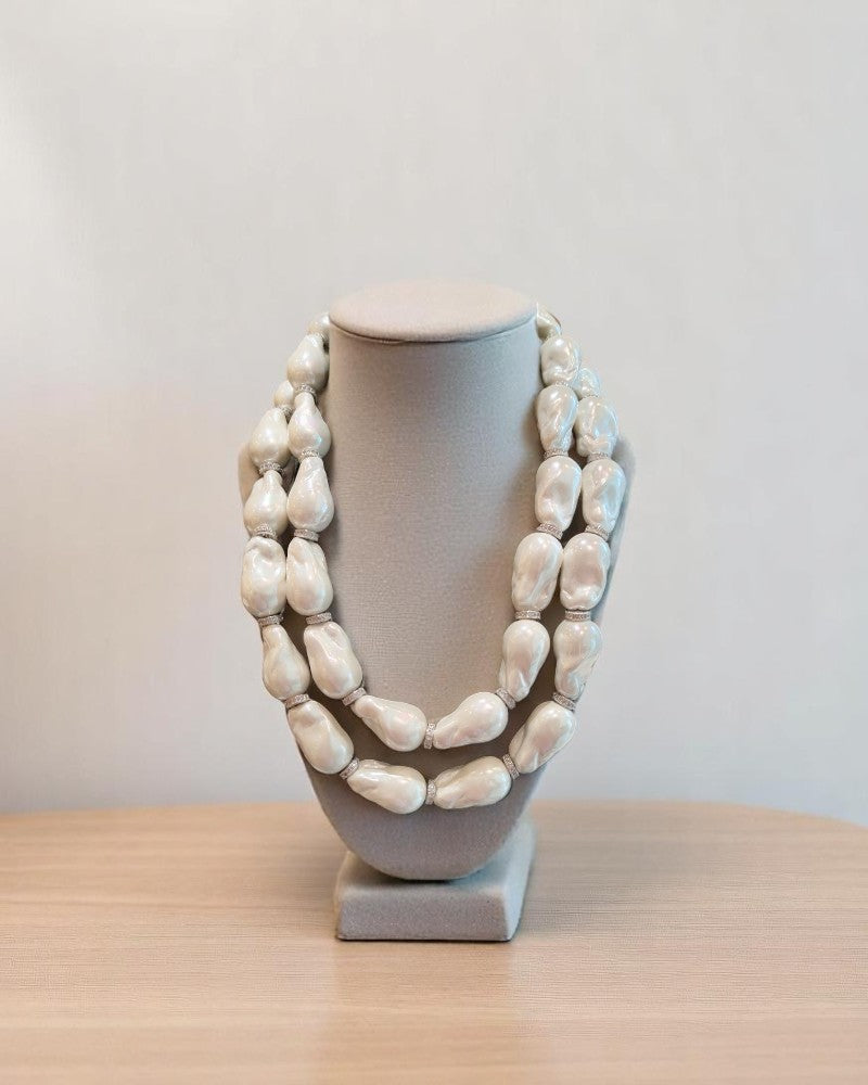 2 Line Baroque Pearl Necklace