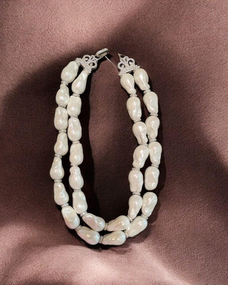 2 Line Baroque Pearl Necklace