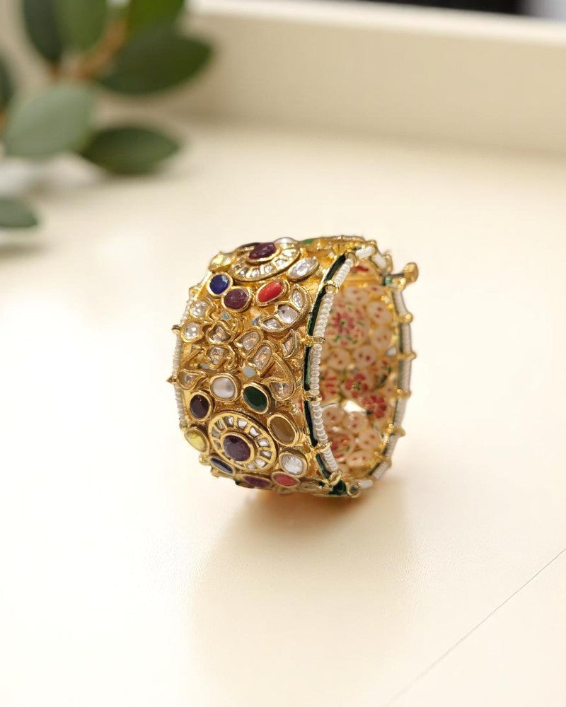 Semiprecious Navratna Openable Kada