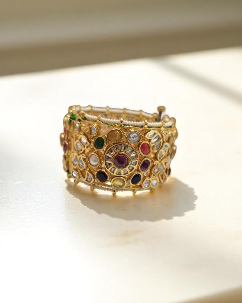 Semiprecious Navratna Openable Kada