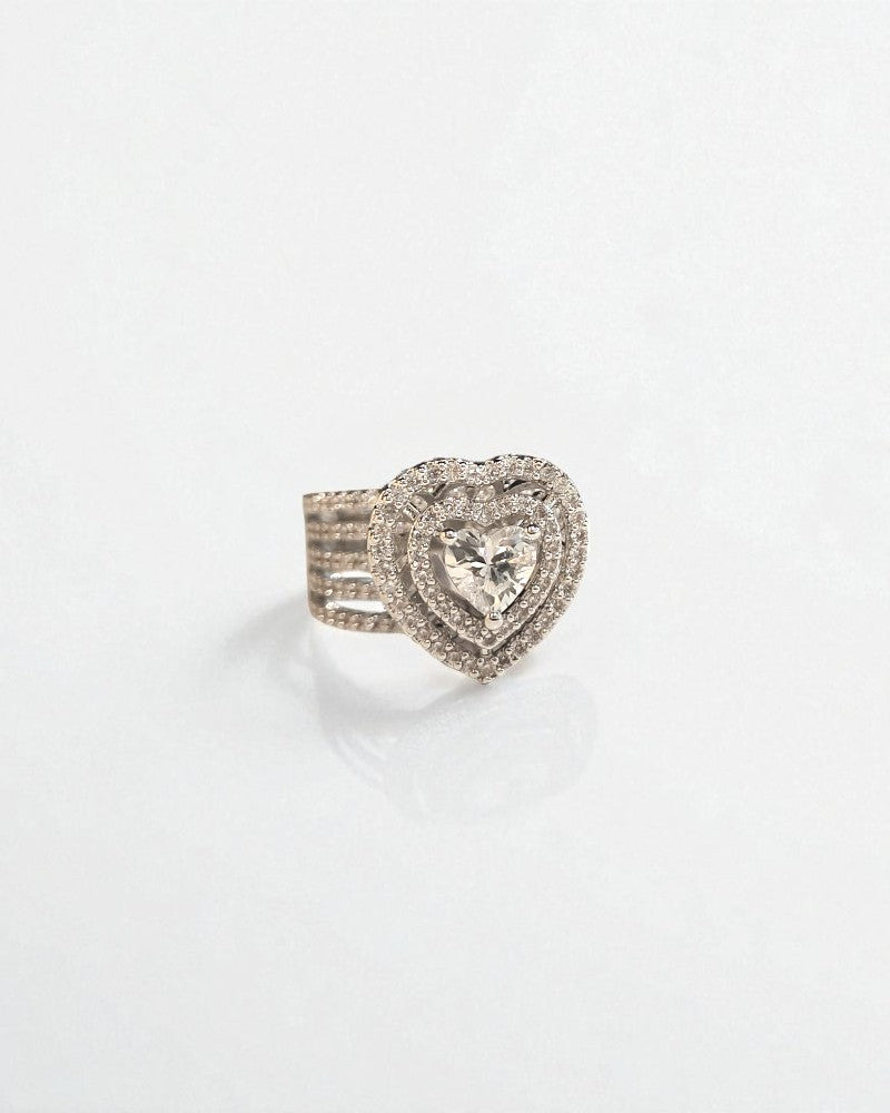 Heart Cut 5 Row Rings