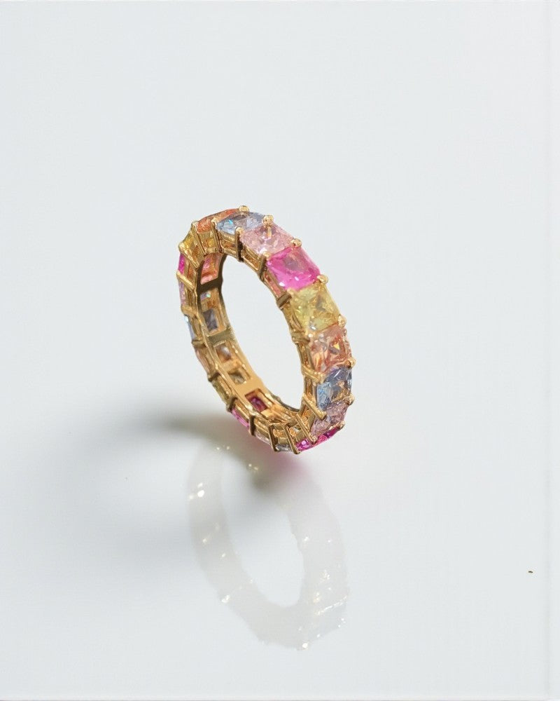 Rainbow Eternity Rings