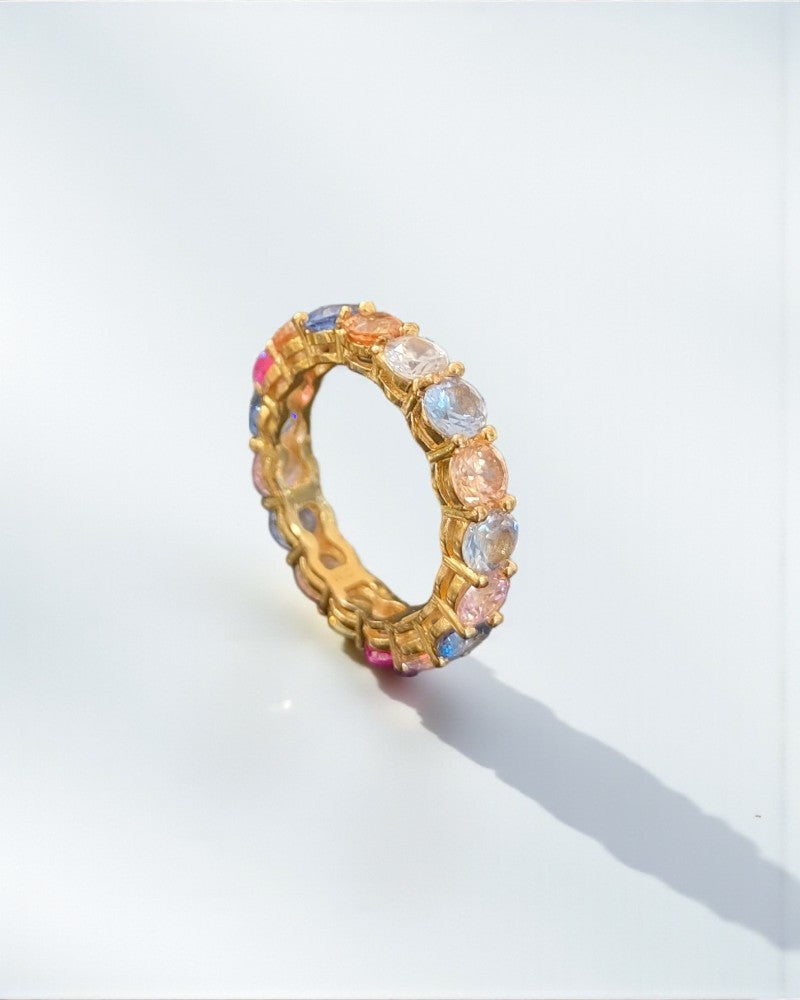 Rainbow Eternity Rings