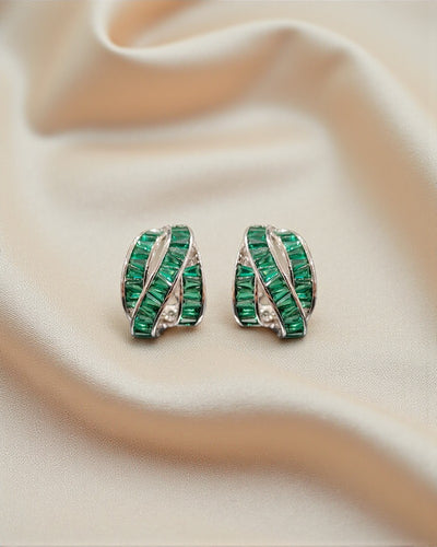 Criss Cross Baguette Earrings