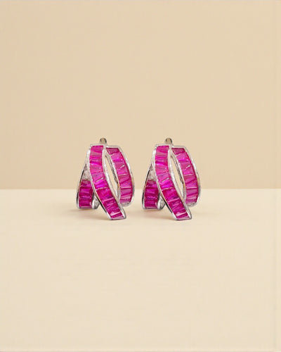 Criss Cross Baguette Earrings