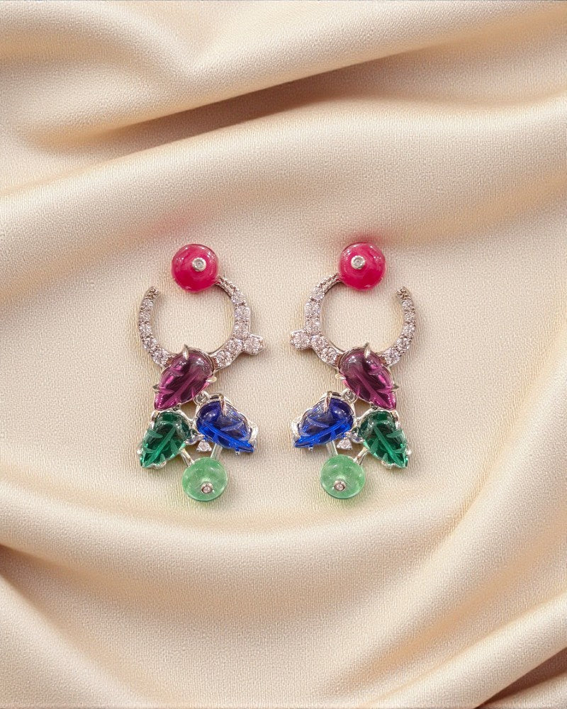 Carved Tutti Frutti Earrings