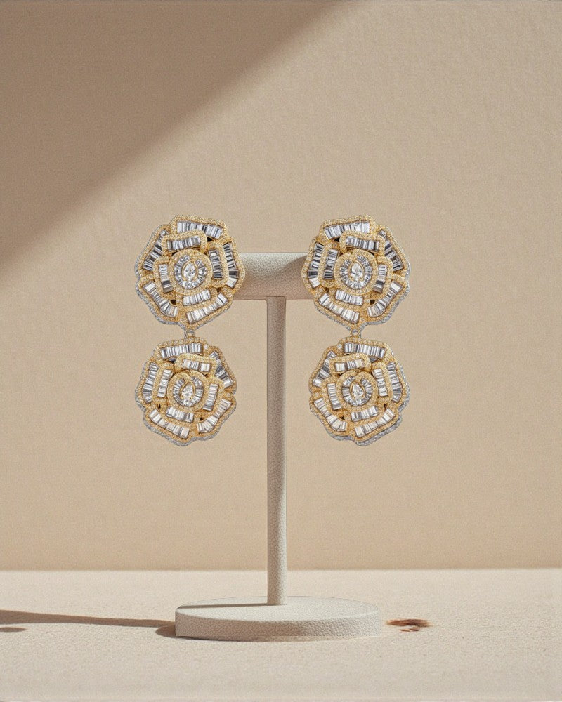 Dual Flower Earrings