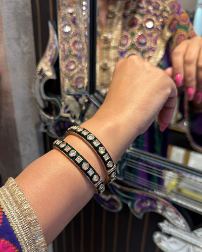 Zaitra Enamel Polki Bangles