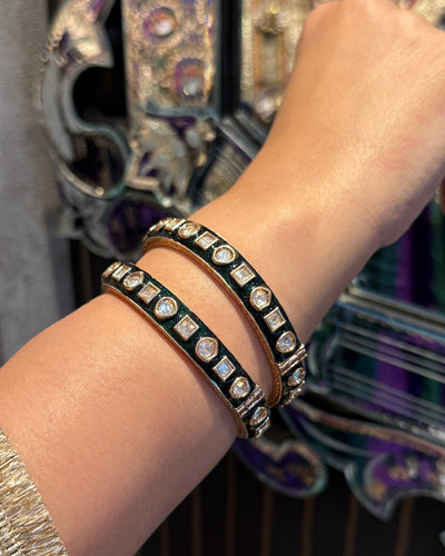 Zaitra Enamel Polki Bangles