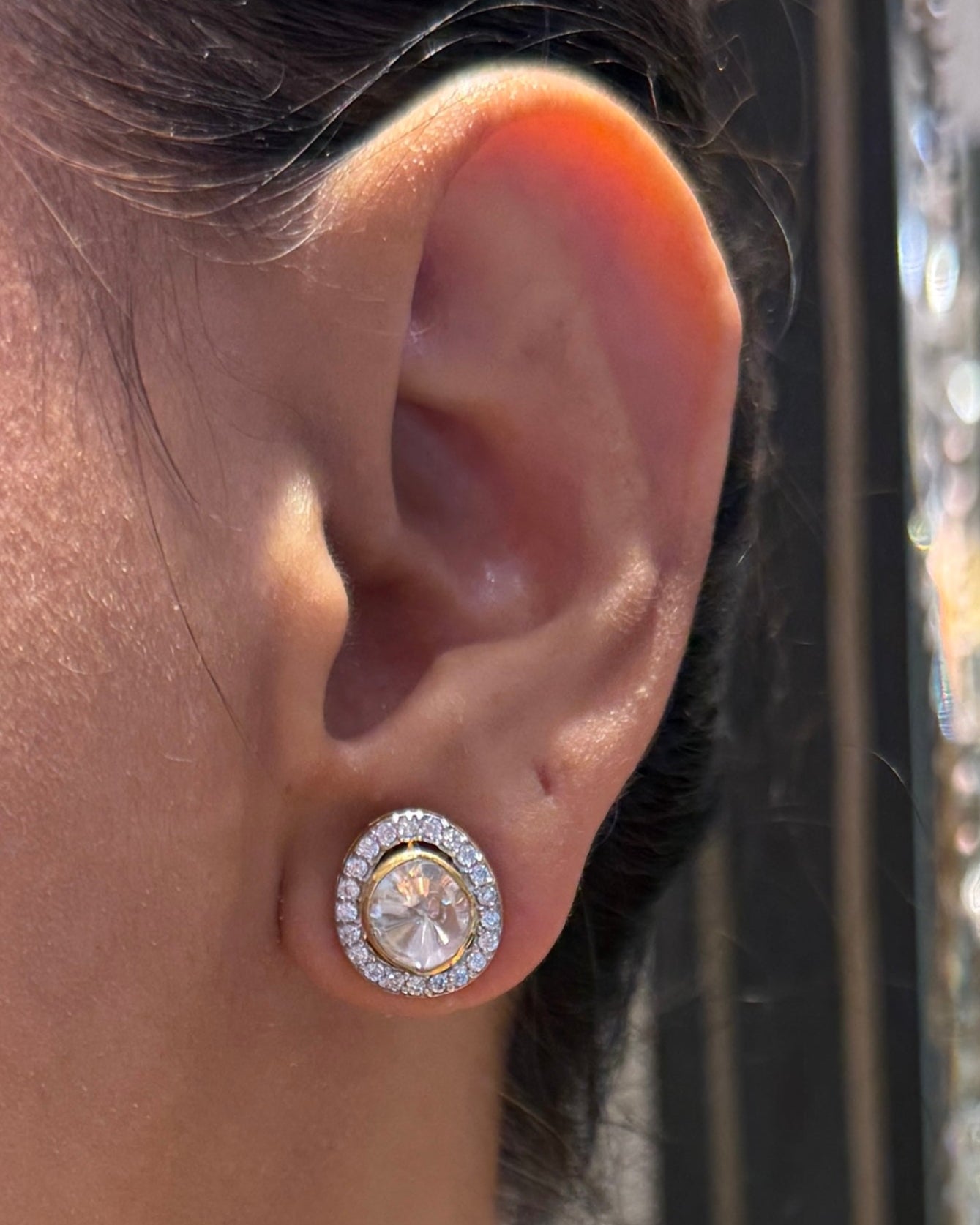Remi Moissanite Polki Studs