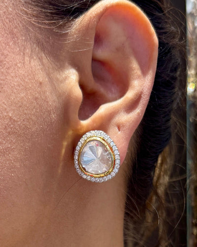 Remi Moissanite Polki Studs