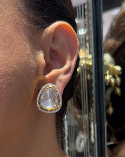 Remi Moissanite Polki Studs
