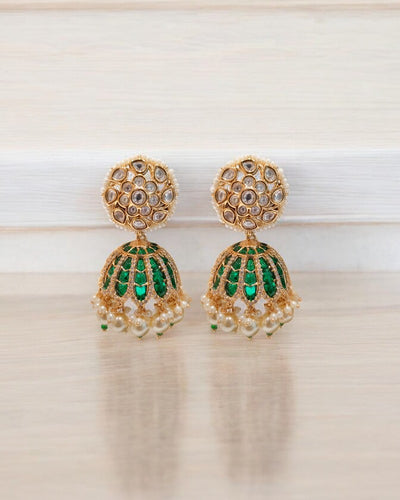 Darpan green Jhumkas