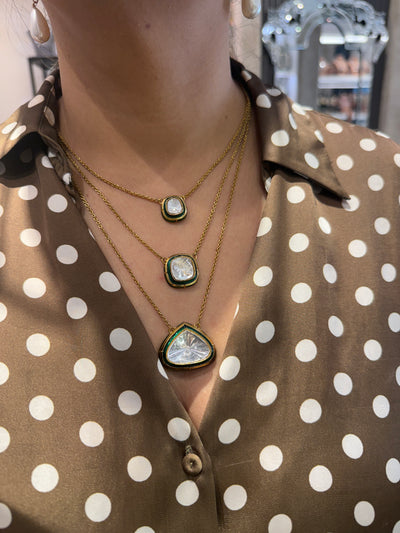 Three-Layered Polki Floaters and Earring set