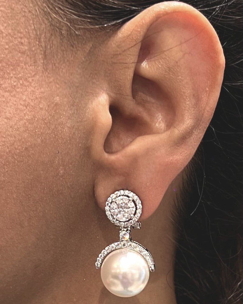 Half Moon Pearl Earrings